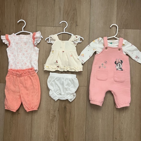 0-3M Baby Girl Outfits Pink and Cream Baby Outfit Set - Picture 1 of 9